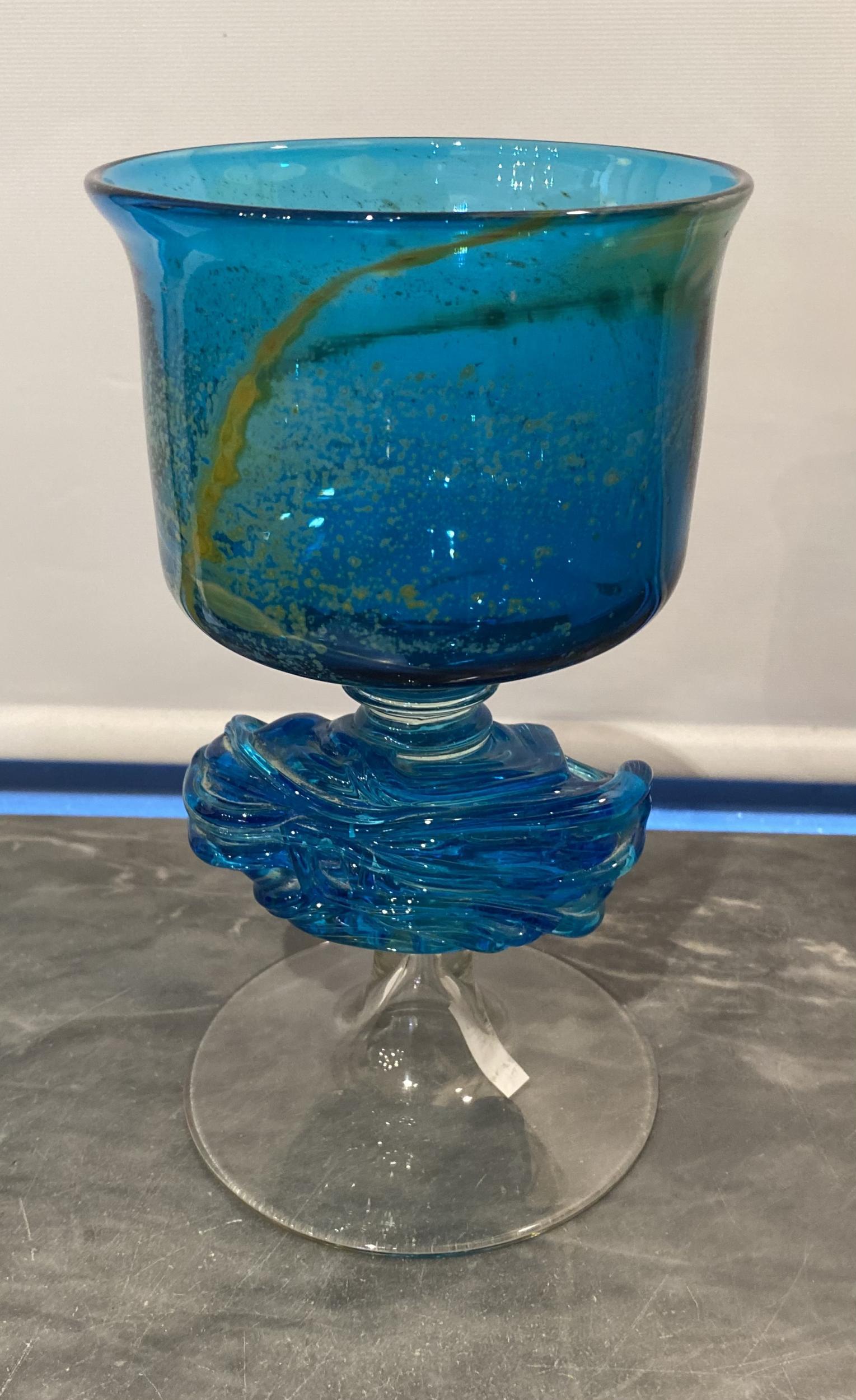Maltese Studio Glass Chalice In Good Condition In Greenwich, CT