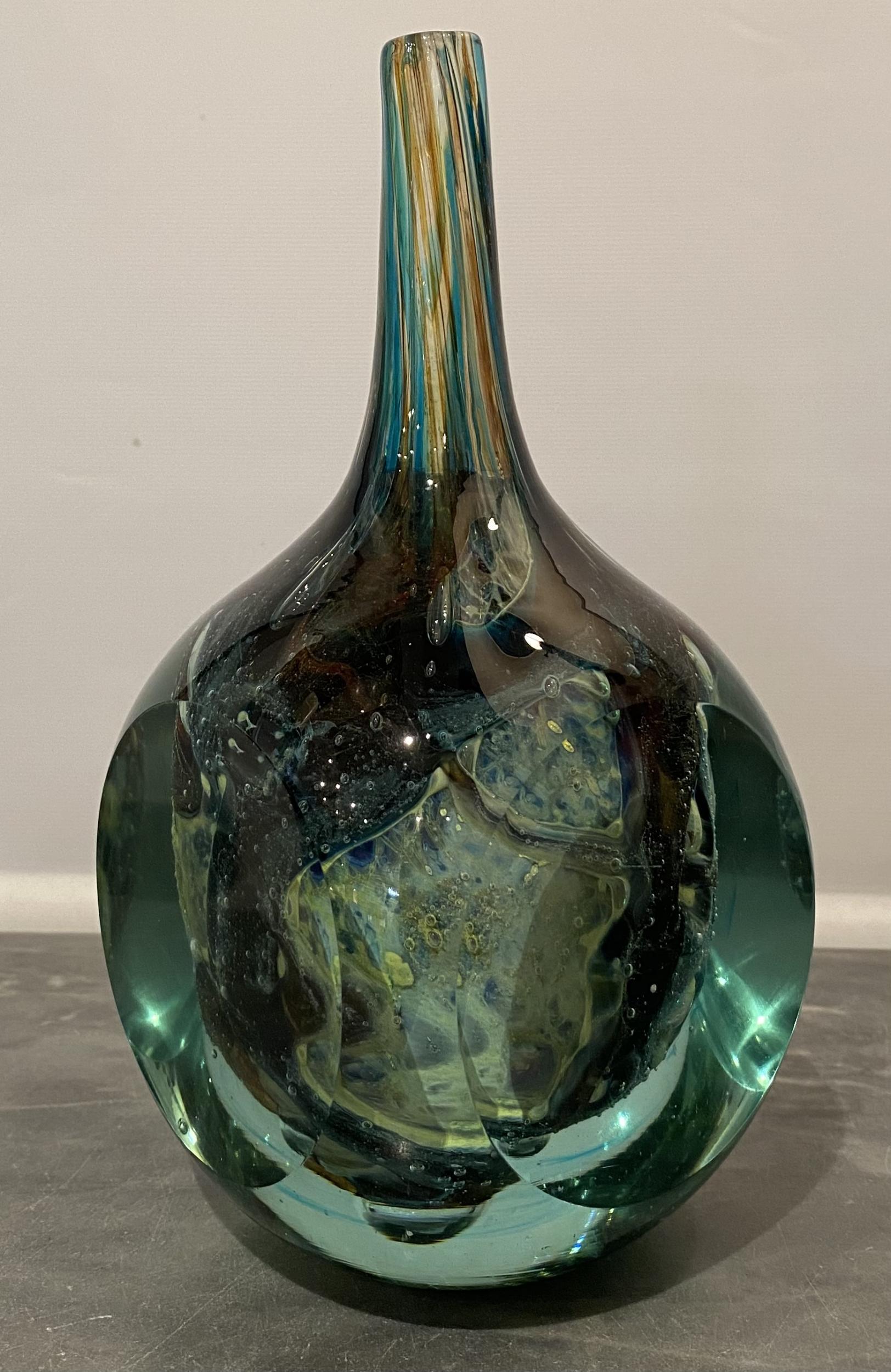 Modern Maltese Studio Glass Square Vase