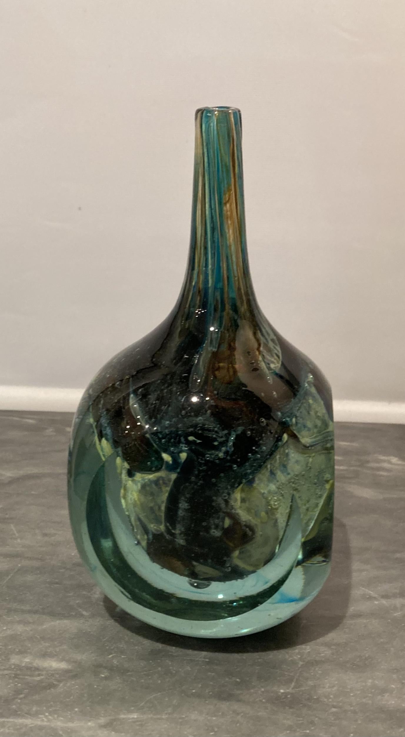 Faceted Maltese Studio Glass Square Vase