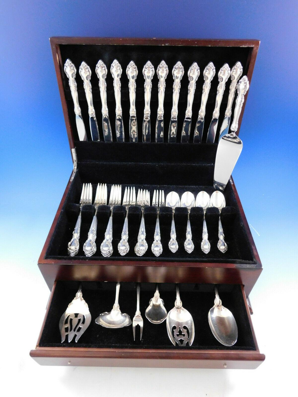 Malvern by Lunt sterling silver flatware set - 55 pieces. This set includes:

12 Knives, 9