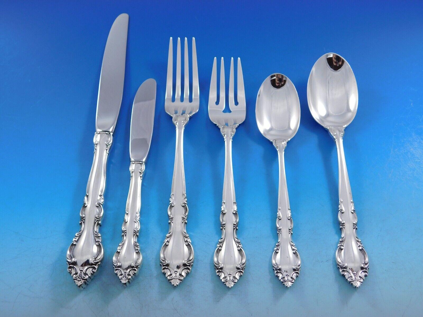 Gorgeous Malvern by Lunt sterling silver Flatware set - 48 pieces. This set includes:

12 Knives, 8 3/4
