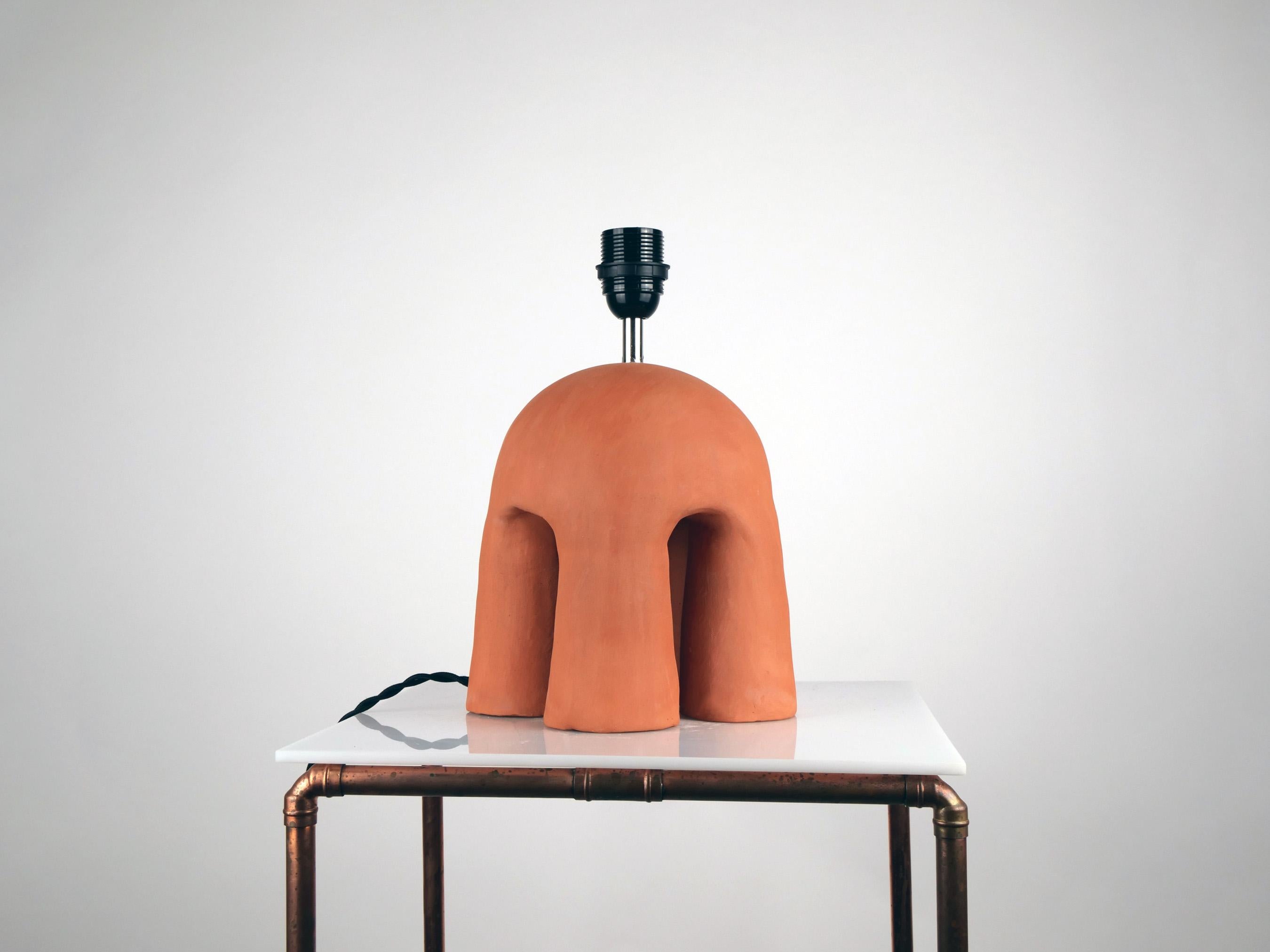 British Malvern Terracotta Table Lamp For Sale