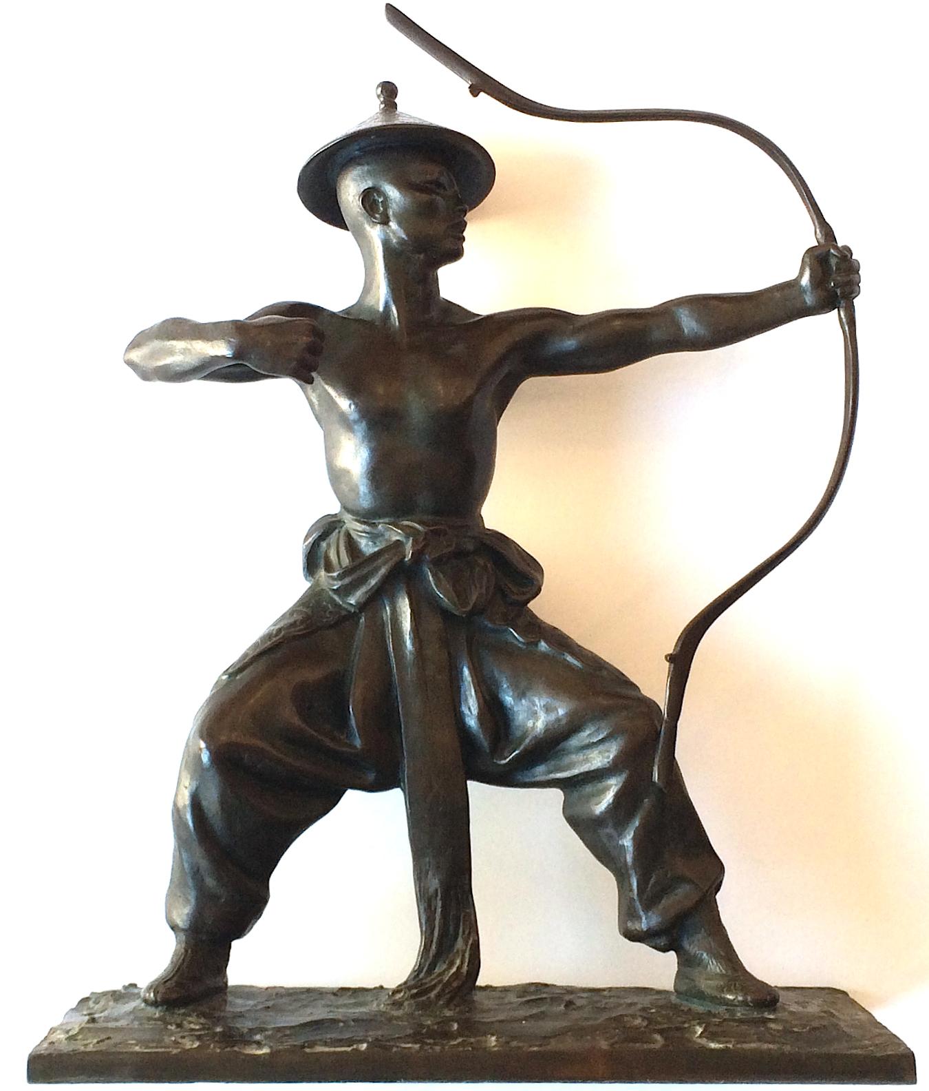 Sculpture en bronze d'une danseuse mongolne par Malvina Hoffman