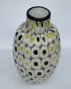 Malvino Pavanello E Figli Murano Glass Murrine Flower Millefiori Vase