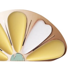 MAMA Contemporary Headboard 160, fabric Petals, Silvered Glass stripes