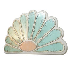 MAMA Contemporary modern Mirror wall headboard green Silvered Glass Satin Silk