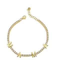 MAMA Initial 14K Gelbgold Diamant-Armband