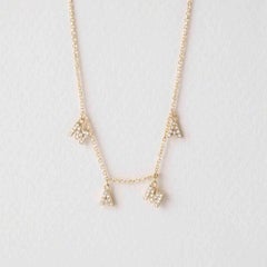 MAMA Letter 14K Yellow Gold Diamond Necklace