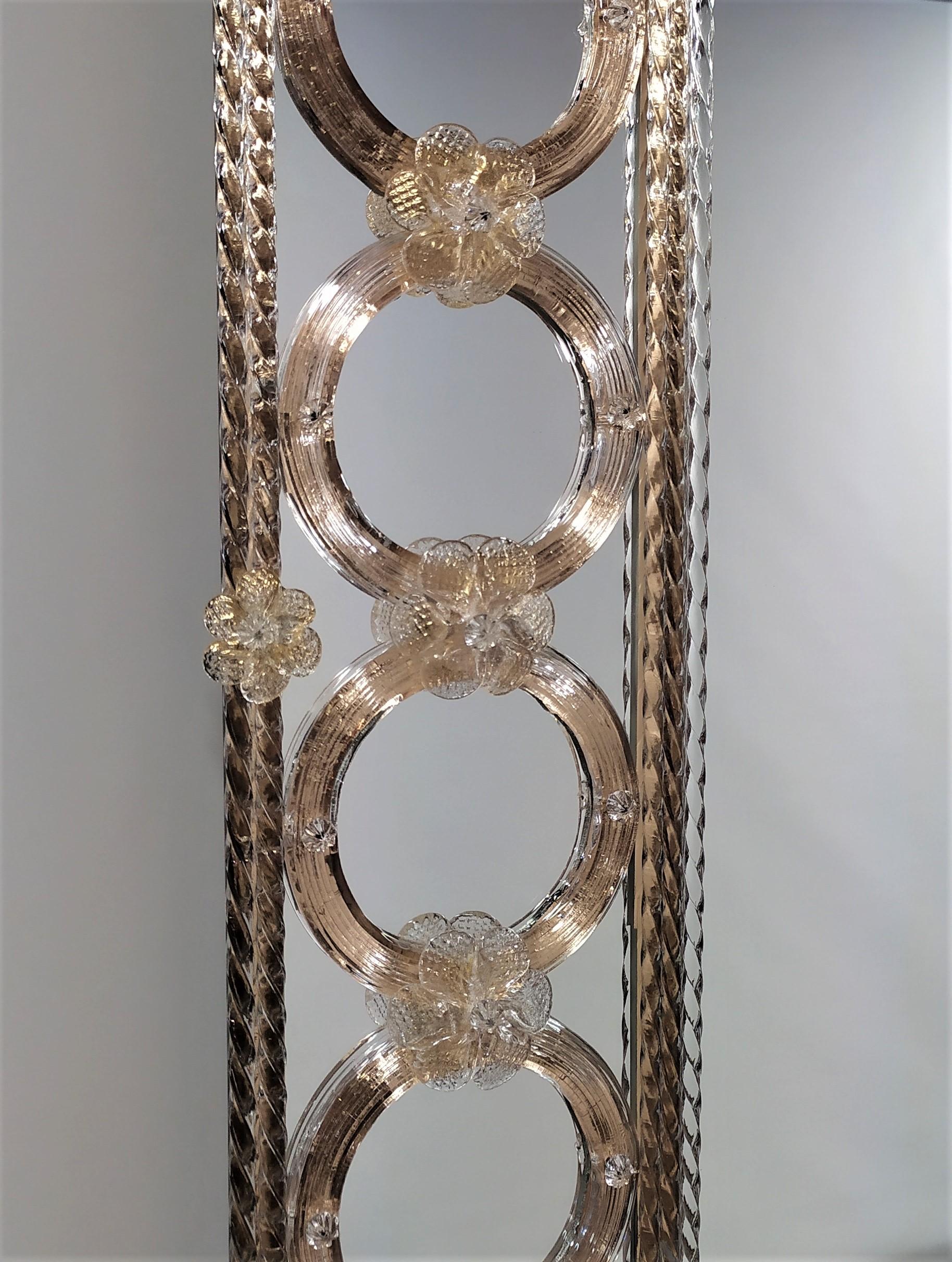 Miroir en verre de Murano «CERCHI » de style vénitien par Fratelli Tosi, fabriqué en Italie Neuf - En vente à Murano Venezia, IT