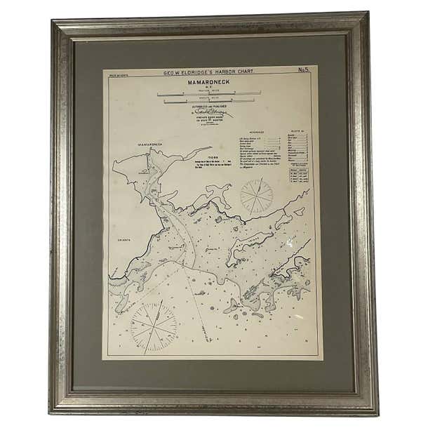 Mamaroneck New York Harbor Chart from 1901 For Sale at 1stDibs