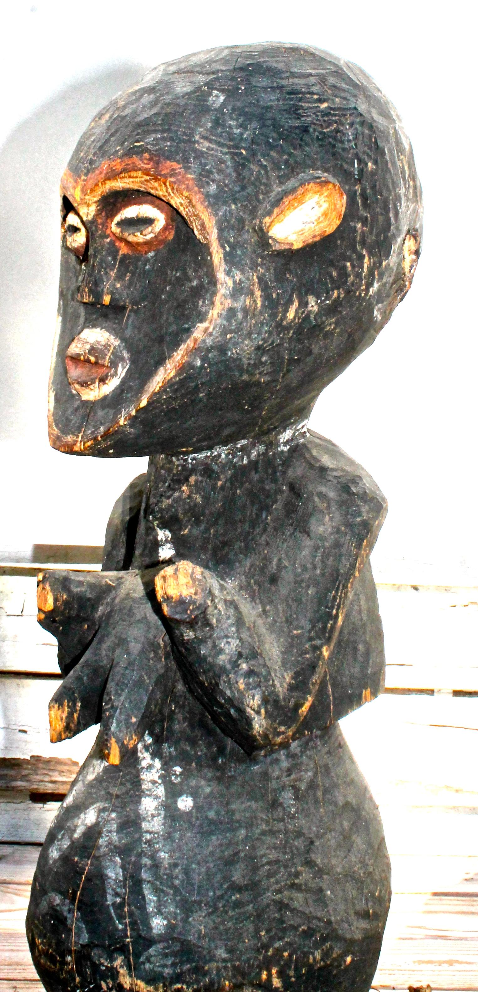Modern Mambila Large Female Figure African Sculpture For Sale