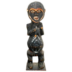 Mambila Grande Figura Femminile Scultura Africana