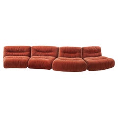 Mambo Modular Orange Fabric Sofa by Lorenza Bozzoli