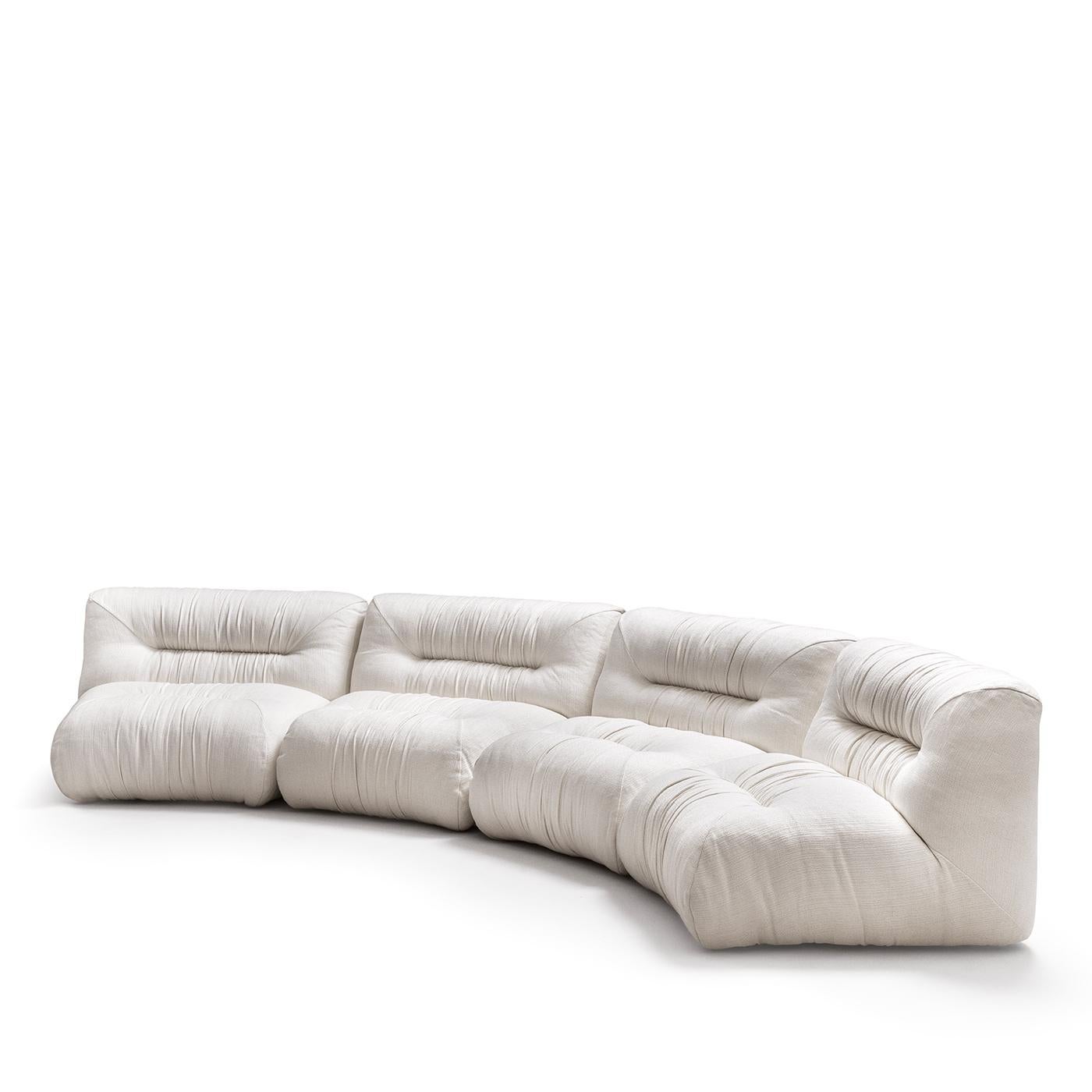 Contemporary Mambo White Modular Sofa by Lorenza Bozzoli For Sale