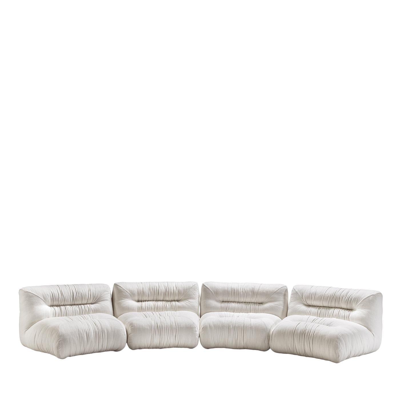 Textile Mambo White Modular Sofa by Lorenza Bozzoli For Sale