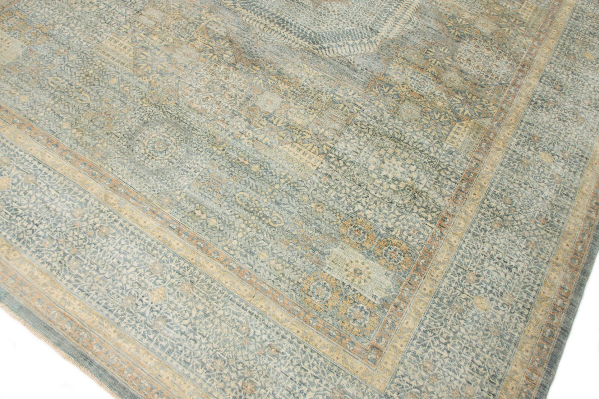 Hand-Knotted Mamlouk Carpet For Sale