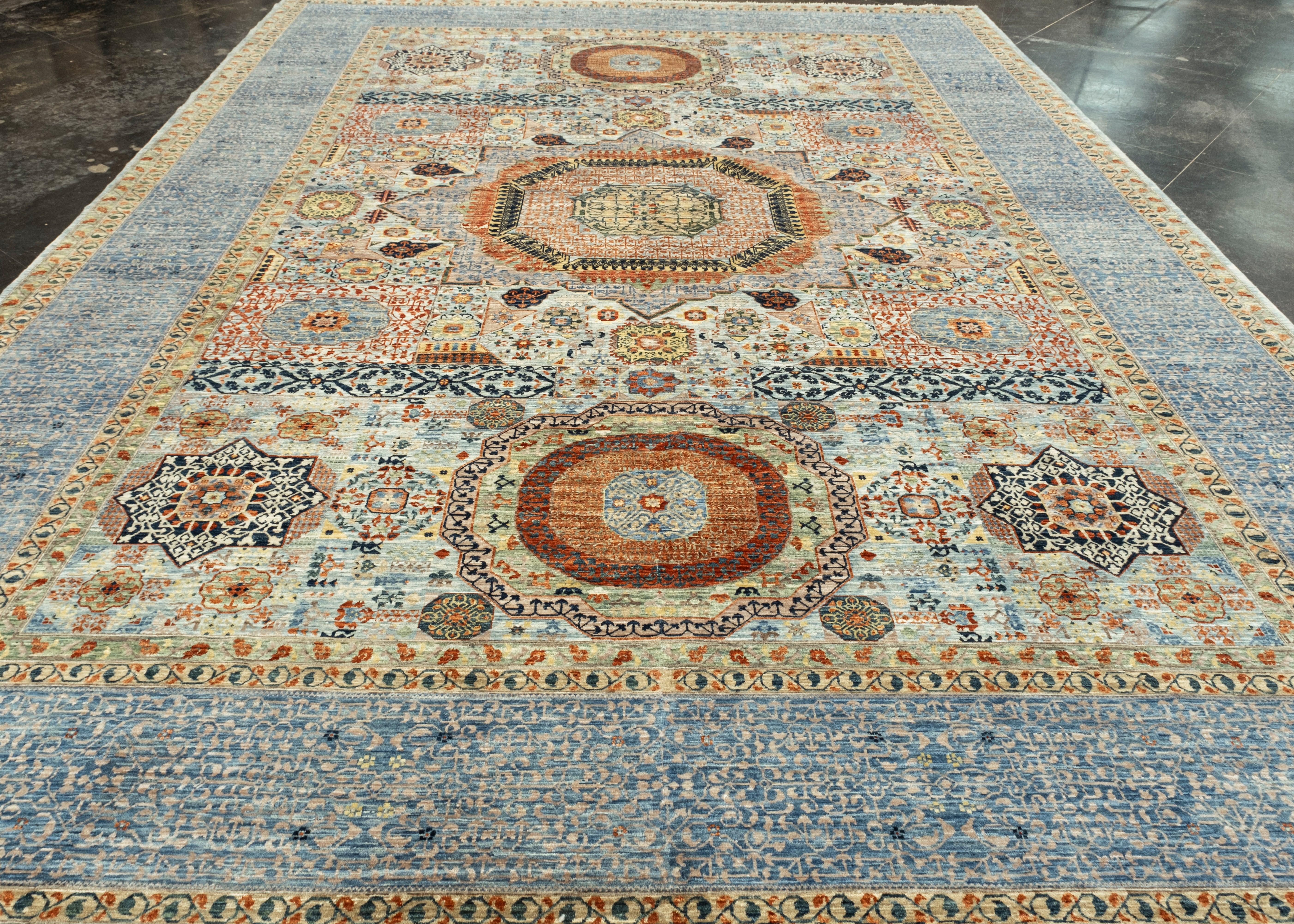 Mamluk Rug Oriental Handmade 10'1