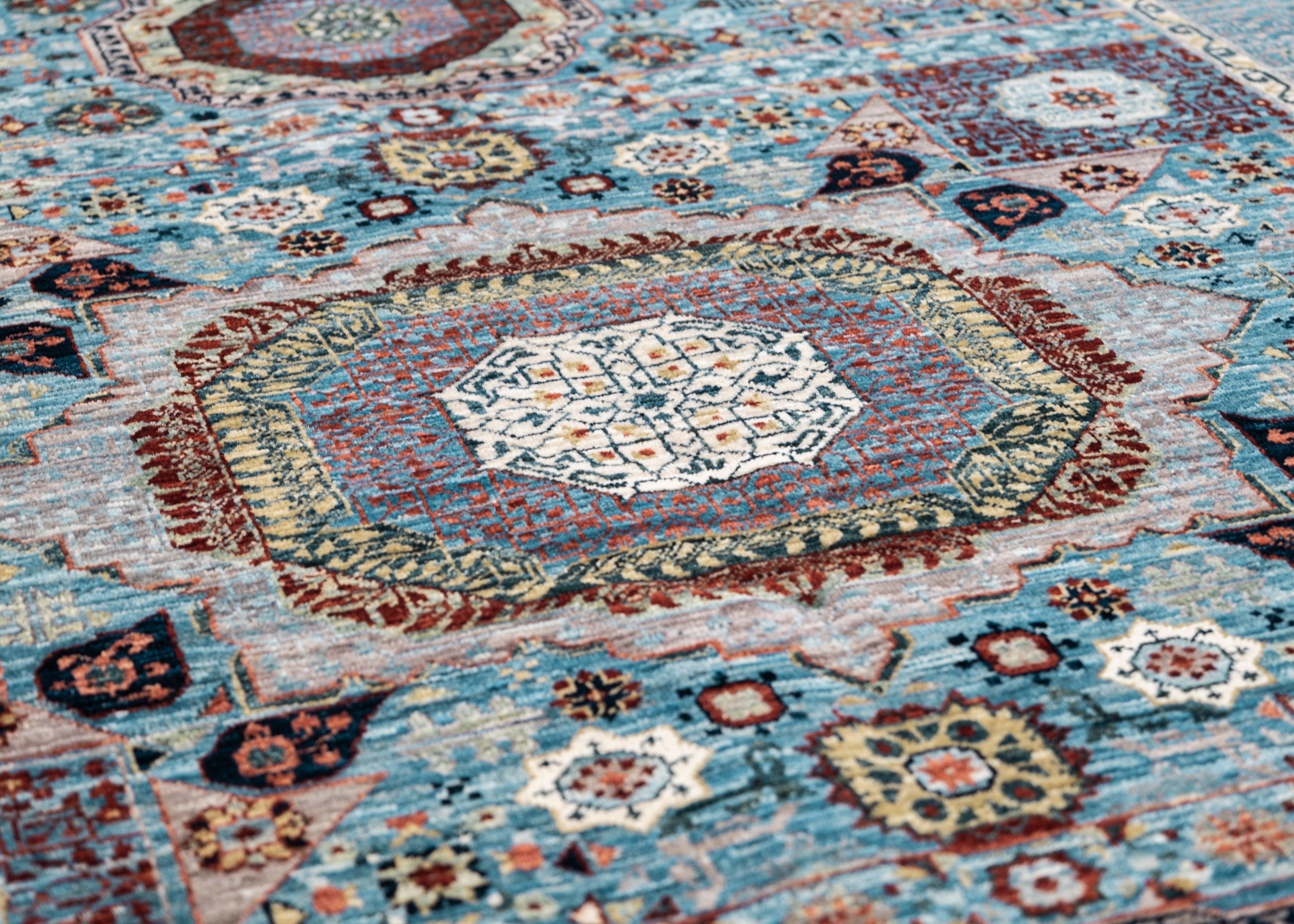 Hand-Knotted Mamluk Rug Oriental Handmade 5' x 6'5
