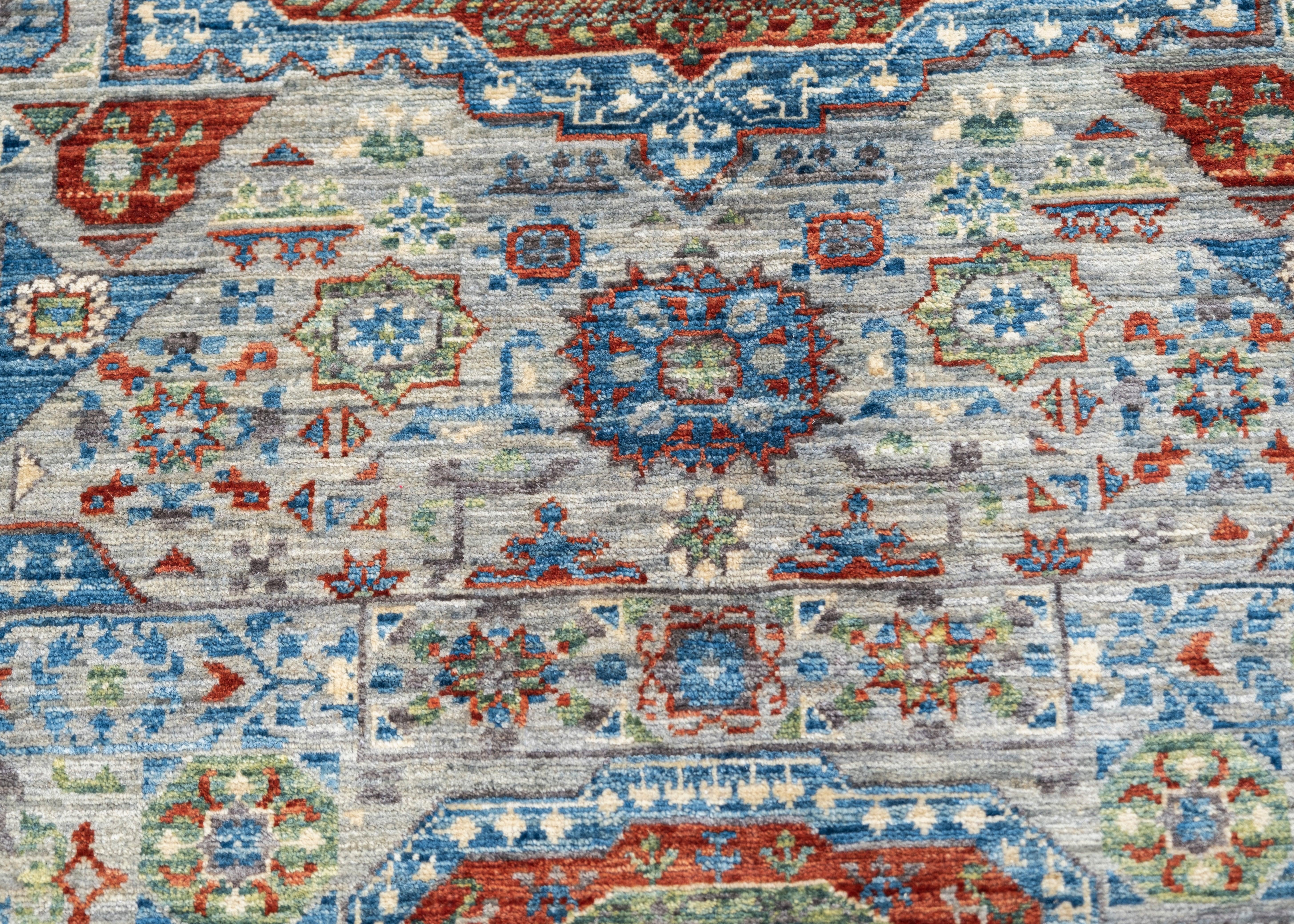 Hand-Knotted Mamluk Rug Oriental Handmade 5' x 6'9