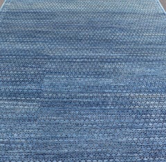 Mamluk Rug with All-Over Ottoman Design in Navy Blue, Blue and Charcoal