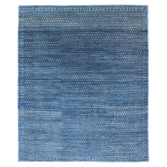 Mamluk Rug with All-Over Ottoman Design in Navy Blue, Blue and Charcoal 