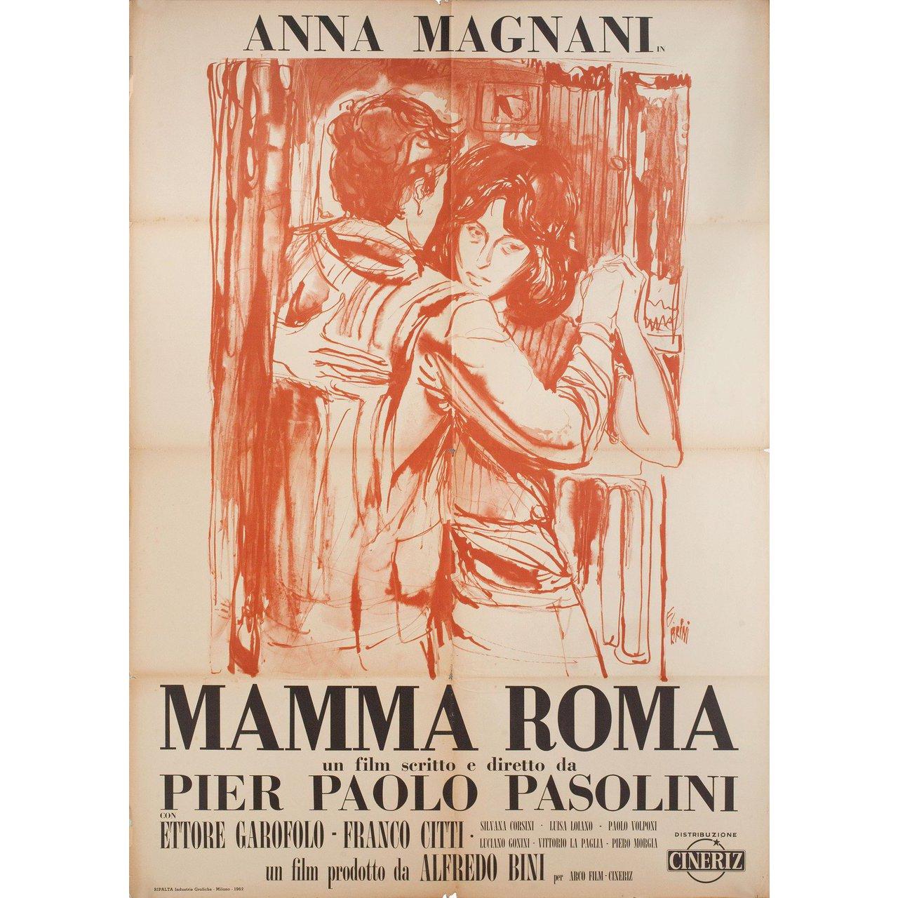 Original 1962 Italian due fogli poster by Ercole Brini for. Very good-fine condition, folded. Many original posters were issued folded or were subsequently folded. Please note: the size is stated in inches and the actual size can vary by an inch or