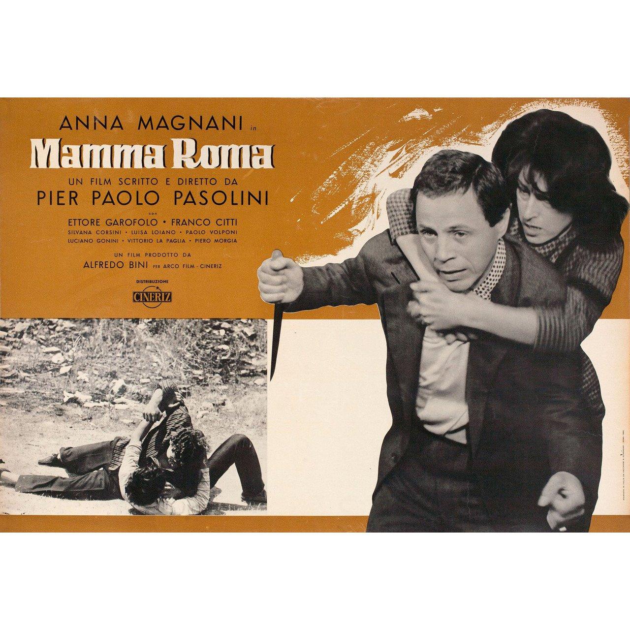 Original 1962 Italian fotobusta poster for the film 'Mamma Roma' directed by Pier Paolo Pasolini with Anna Magnani / Ettore Garofolo / Franco Citti / Silvana Corsini. Very good-fine condition, rolled. Please note: the size is stated in inches and