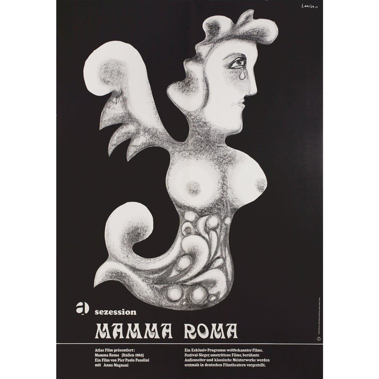 Original 1965 German A1 poster by Jan Lenica for the first German theatrical release of the 1962 film Mamma Roma directed by Pier Paolo Pasolini with Anna Magnani / Ettore Garofolo / Franco Citti / Silvana Corsini. Very Good-Fine condition, rolled.