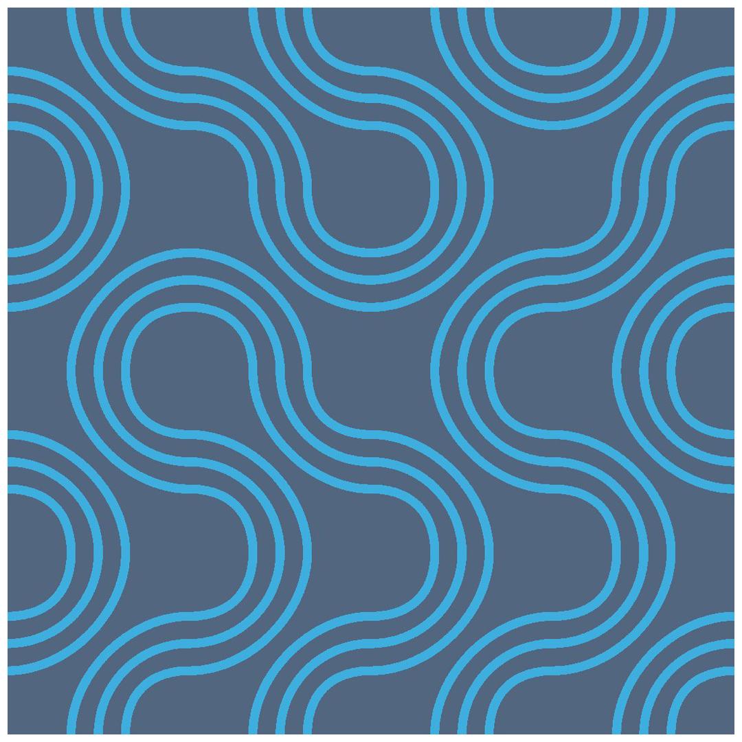 Papier peint sérigraphié Mamma en Azulado « Blu Turquoise on Navy Blue » (bleu bleu marine)