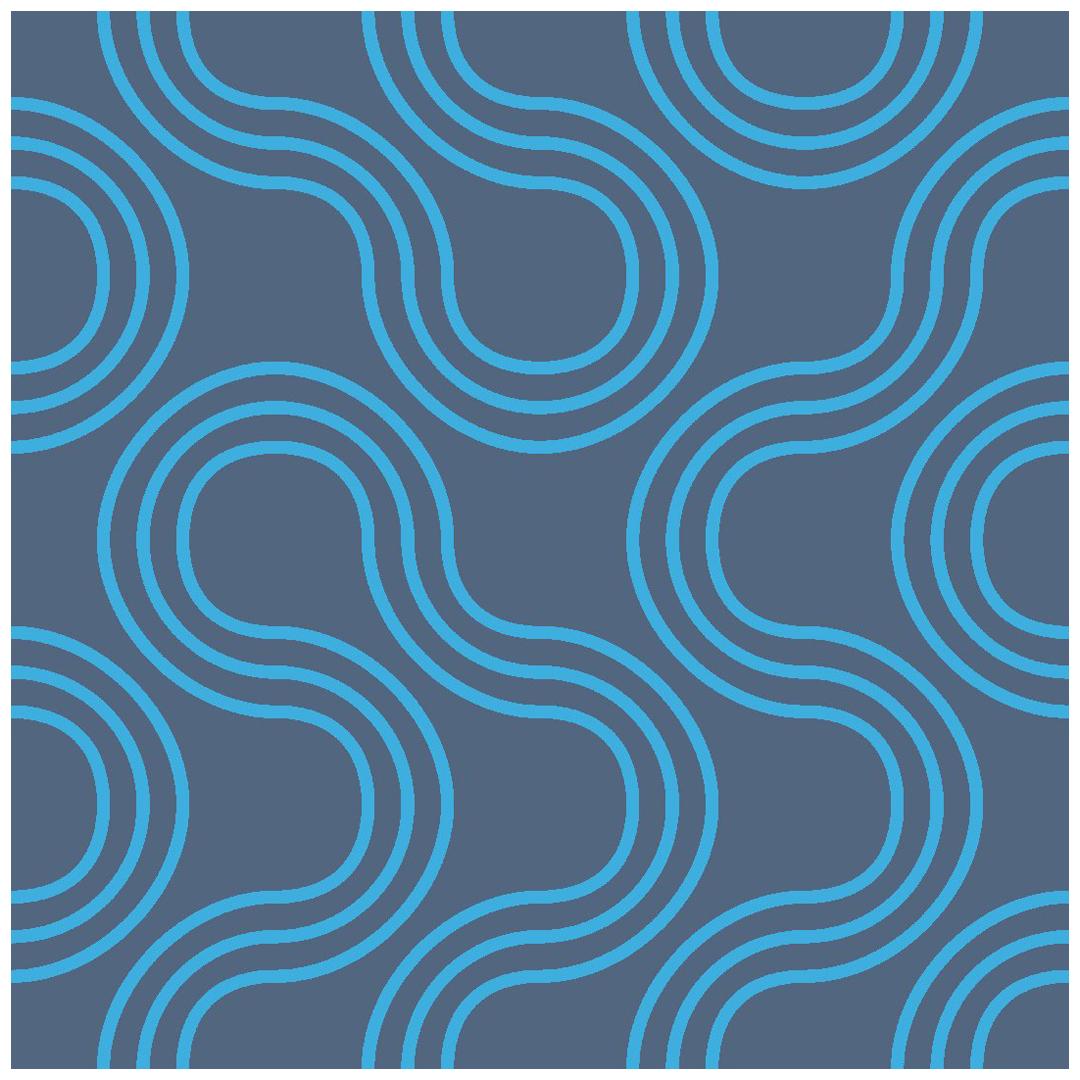 Mamma Screen Printed Wallpaper in Azulado 'Bright Turquoise on Navy Blue' For Sale