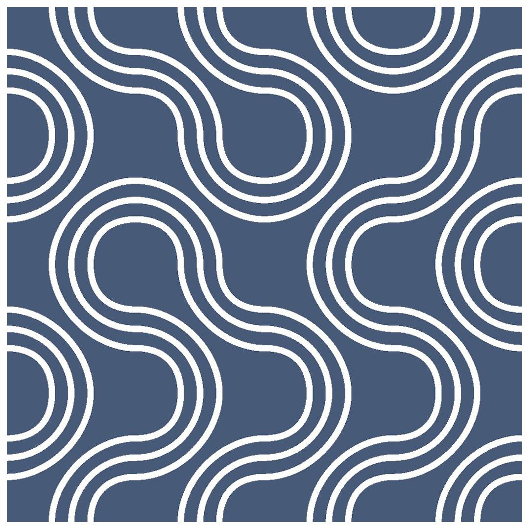 Mamma Screen Printed Wallpaper in Maritime 'White on Navy Blue'