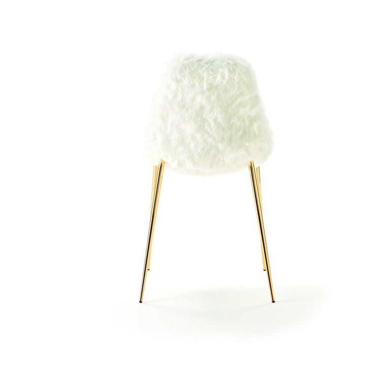 Mammamia White Fur Chair For Sale at 1stDibs