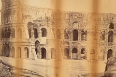 Mammoth Antique Plate Albumen Photograph, Framed, Roman Coliseum, 19th Century