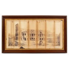 Photographie albumen ancienne de mammouth, encadrée, colise romaine, 19ème siècle