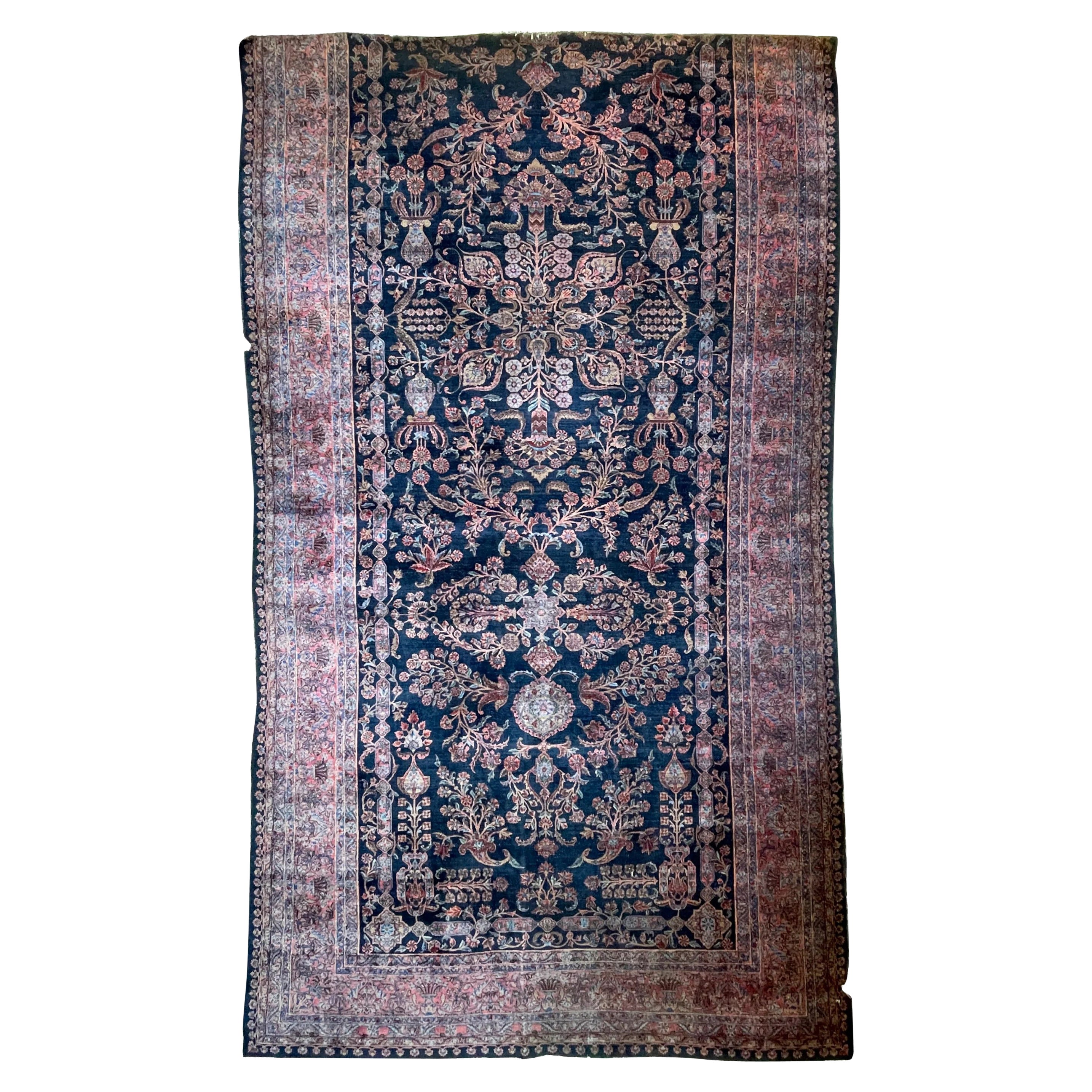 Alfombra antigua Ralph Lauren Vibe Sarouk Yazd, tamaño salón, circa años 20-30 en venta