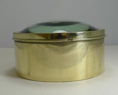 Mammut English Antique Brass Desk Magnifying Glass / Paperweight:: um 1910