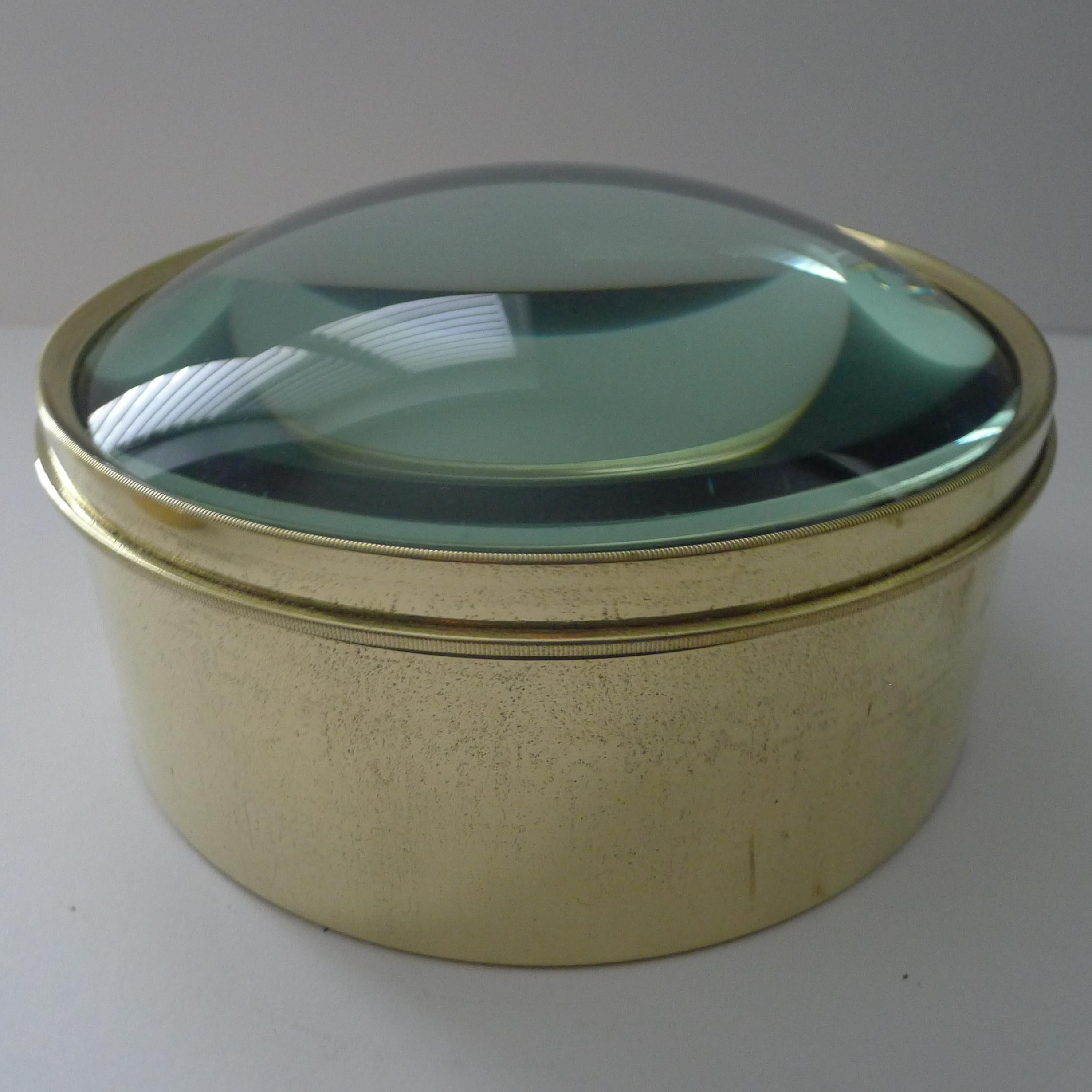 Early 20th Century Mammoth English Antique Brass Desk Magnifying Glass / Paperweight c.1910 For Sale