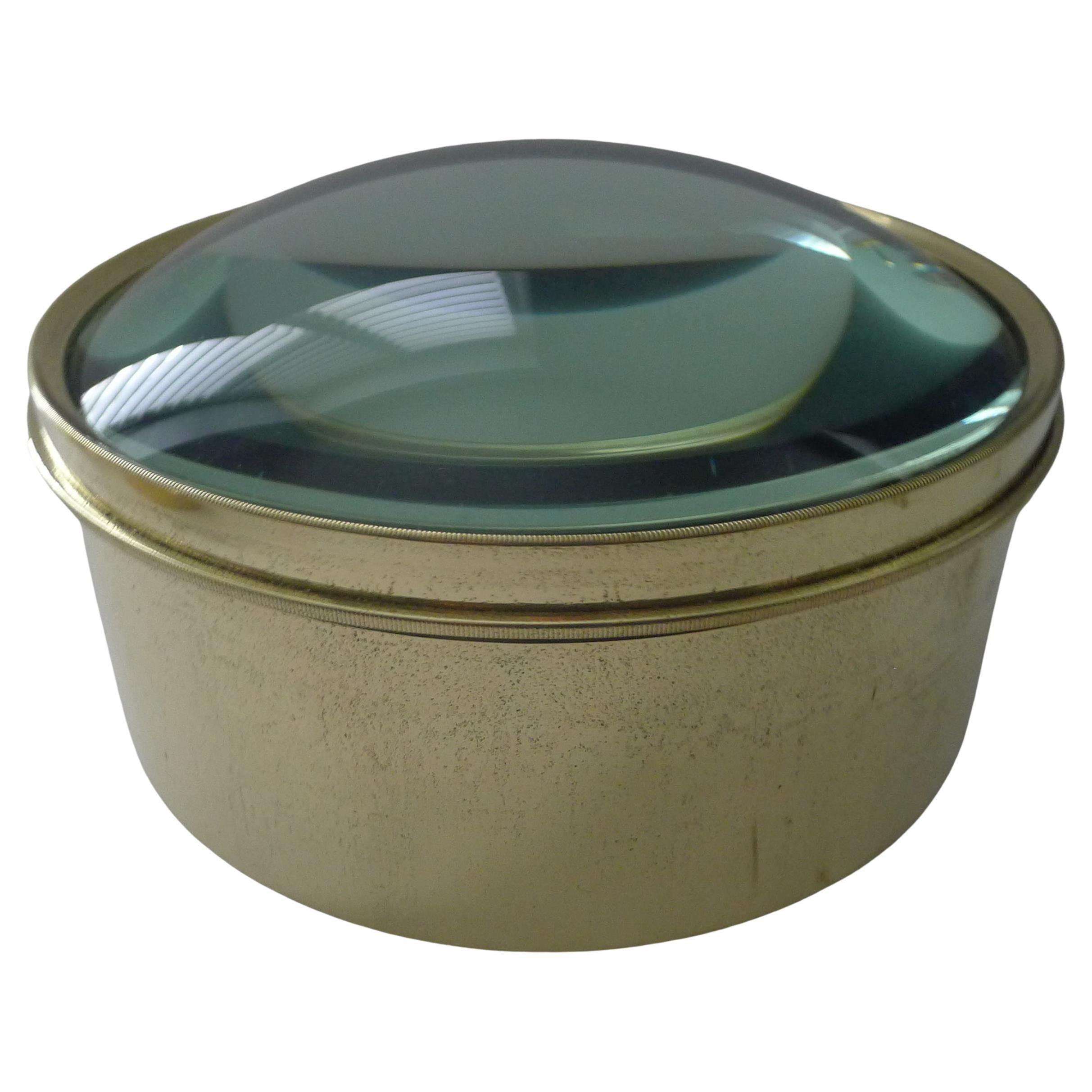 Mammoth English Antique Brass Desk Magnifying Glass / Paperweight c.1910 For Sale