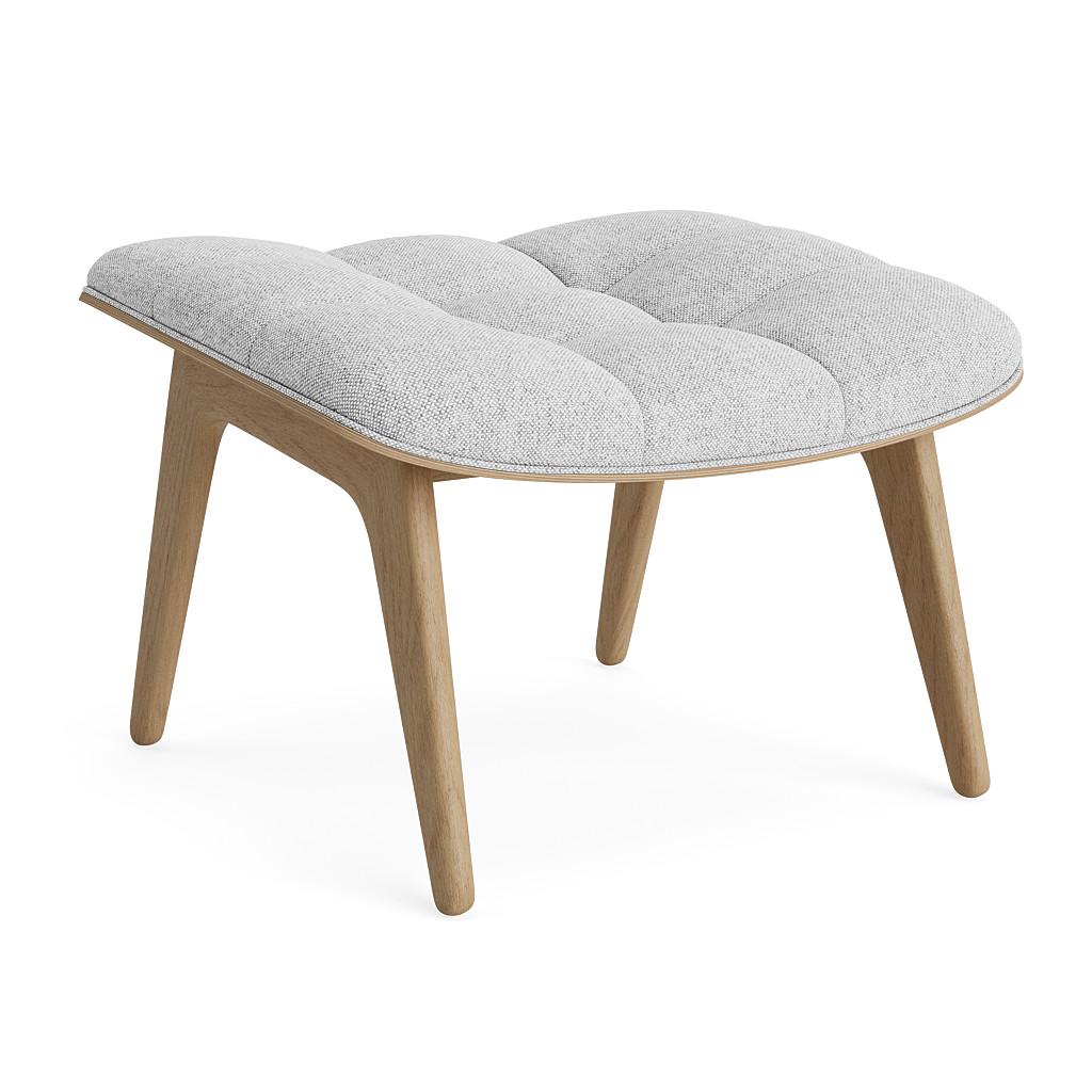 Mammoth Ottoman by NORR11
Dimensions: D 53 x W 61,5 x H 37 cm.
Materials: Natural oak and upholstery.
Upholstery: Hallingdal 65 220.

Available in different oak finishes: Natural oak, light smoked oak, dark smoked oak, black oak. Also available in