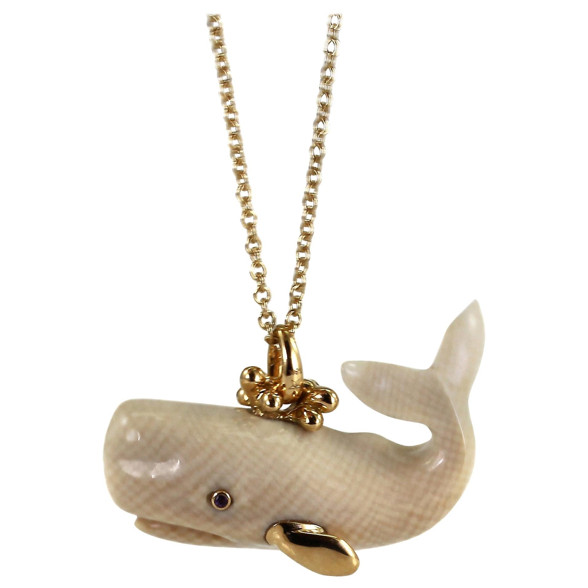 Mammoth Whale Necklace For Sale