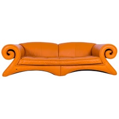 Used Mammut Leather Sofa Orange Leather Four-Seat