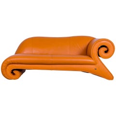 Used Mammut Leather Sofa Orange Leather Three-Seat