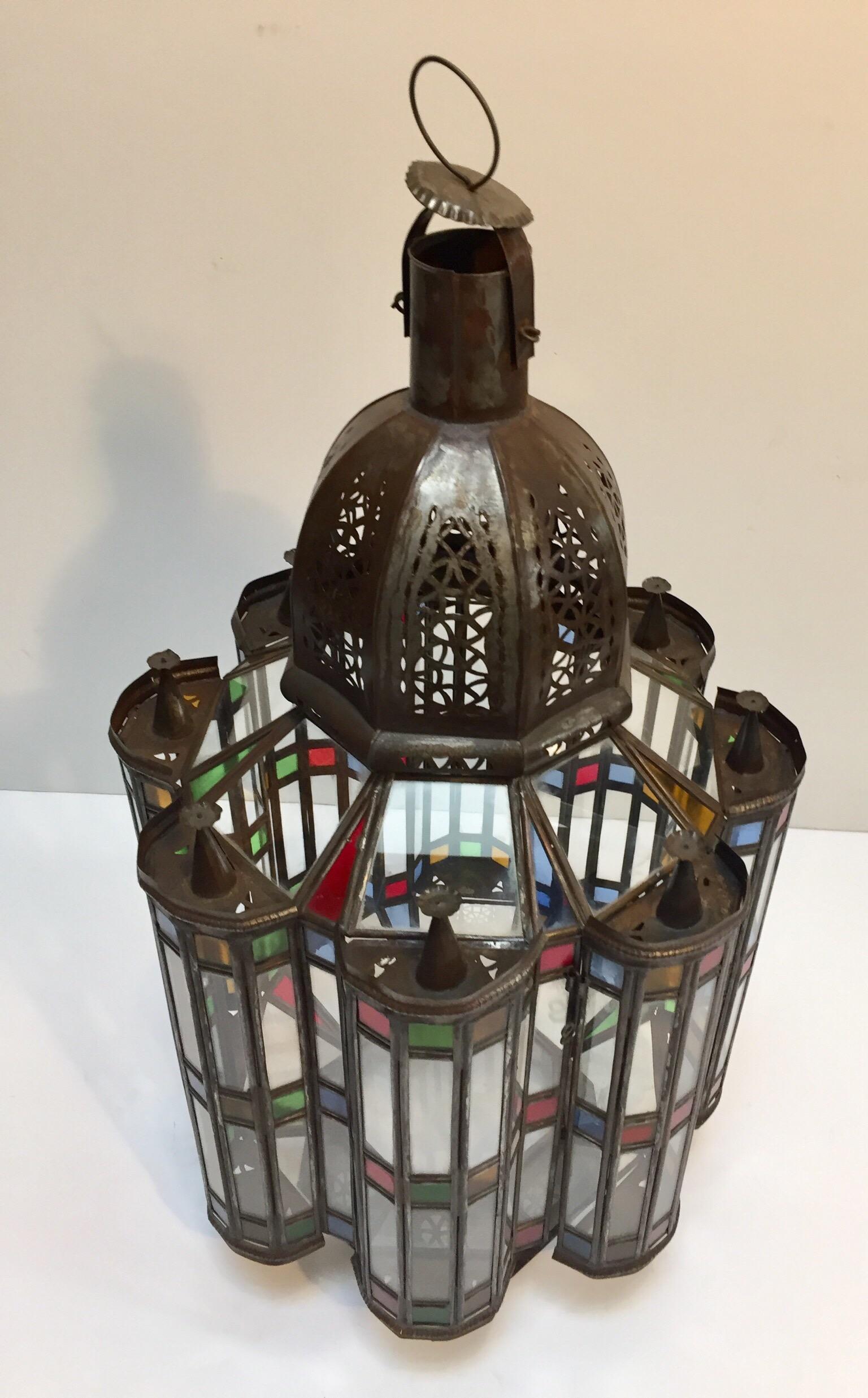 Mamounia Moorish Glass Lantern For Sale 4