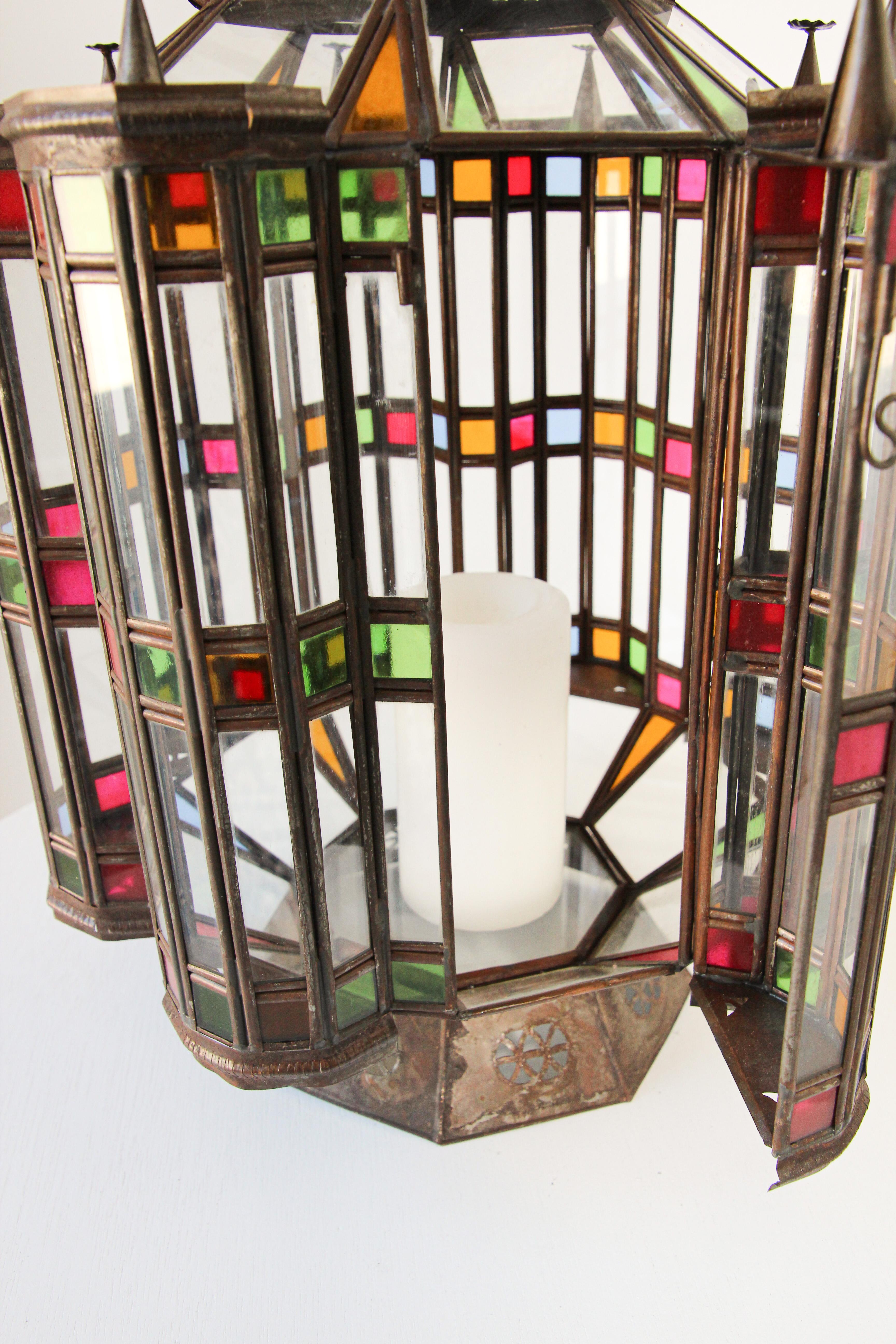 Mamounia Moorish Glass Lantern For Sale 6