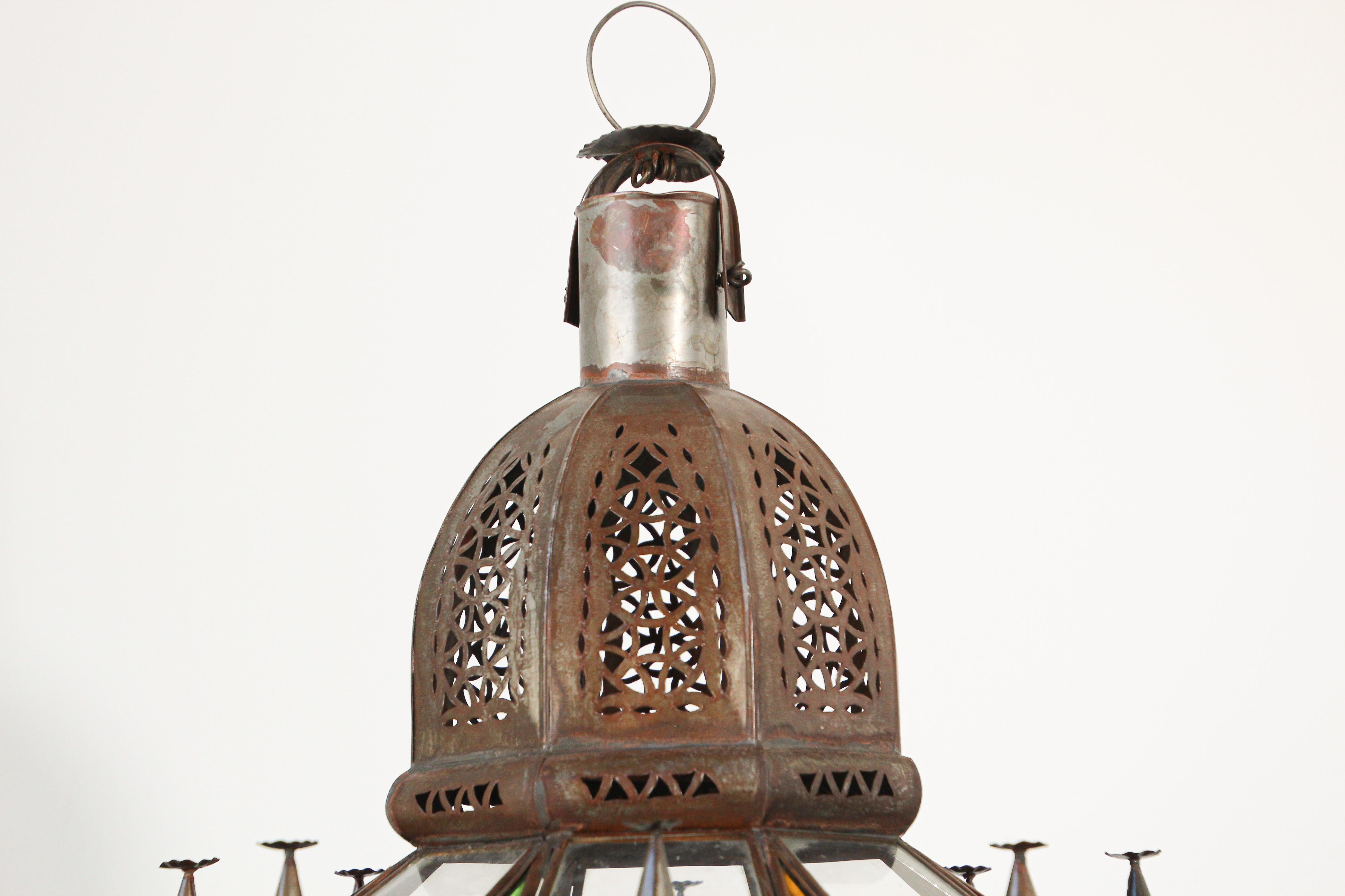 Mamounia Moorish Glass Lantern For Sale 9