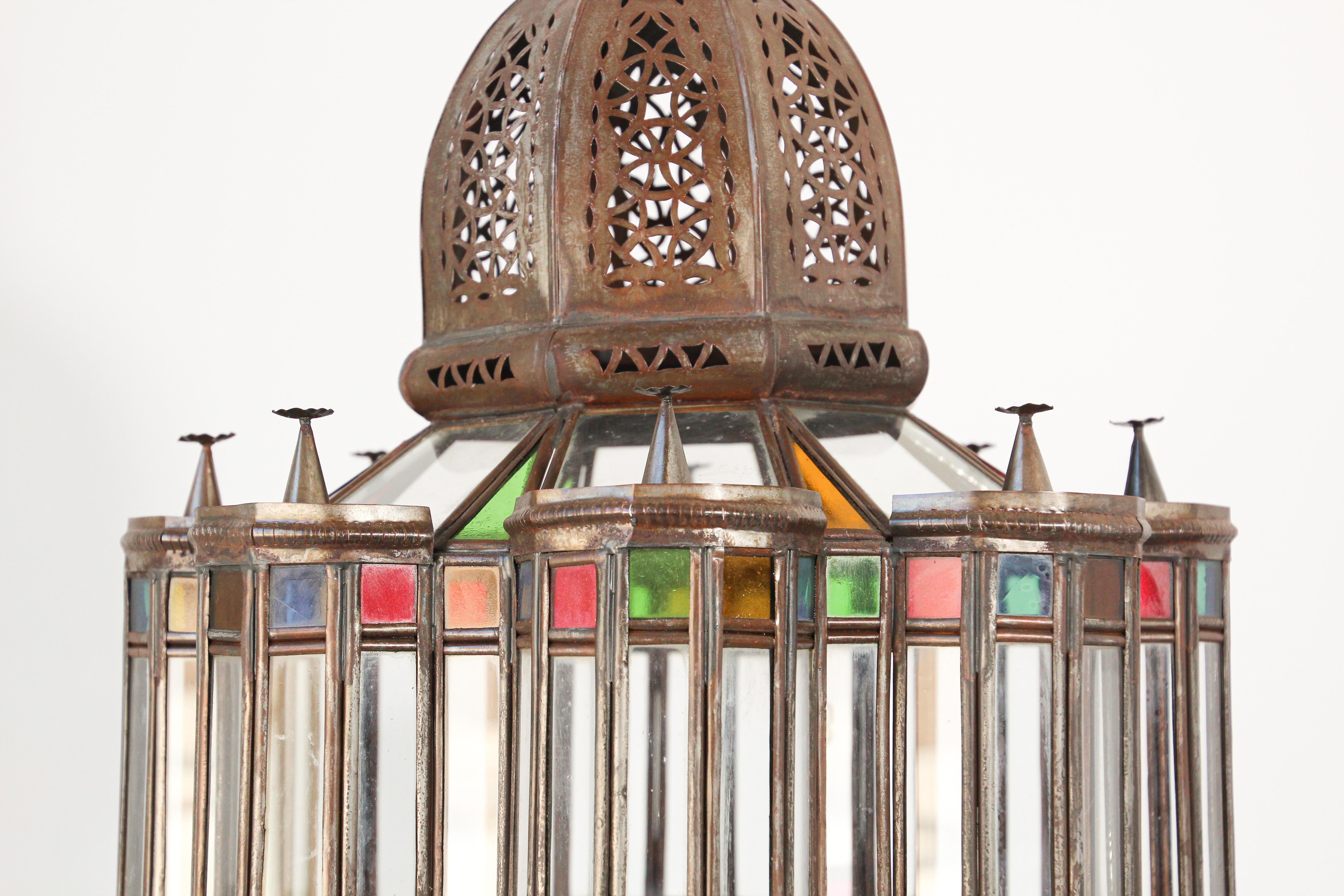 Mamounia Moorish Glass Lantern For Sale 10