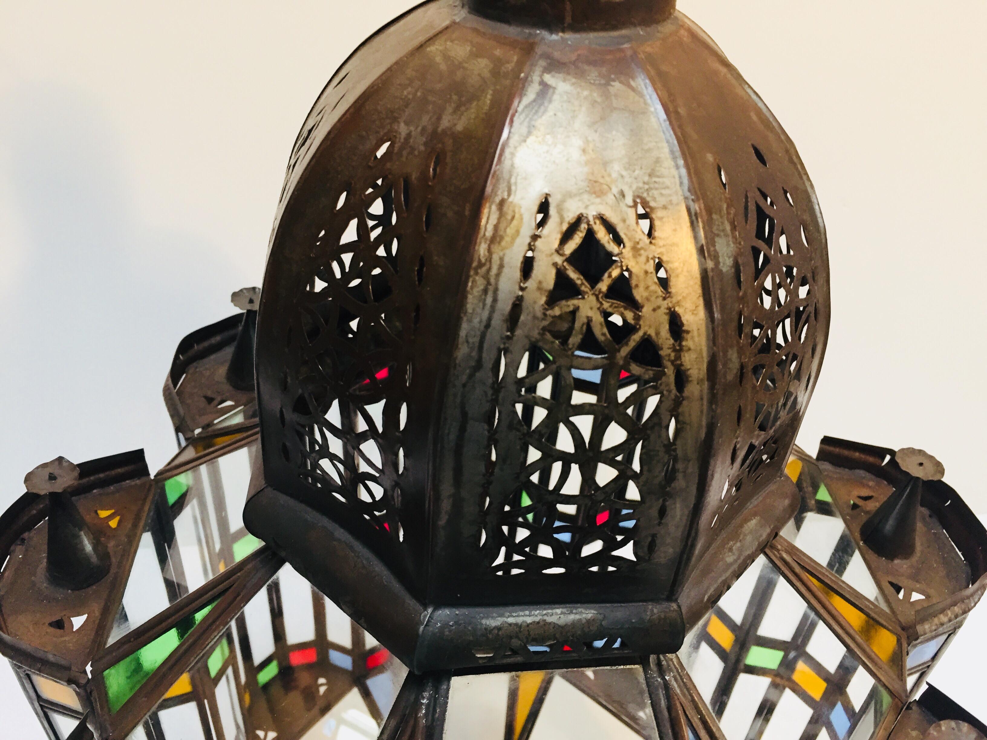 Mamounia Moorish Glass Lantern For Sale 1