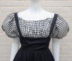 Mam’selle Betty Carol Black & White Gingham Dress, C.1960