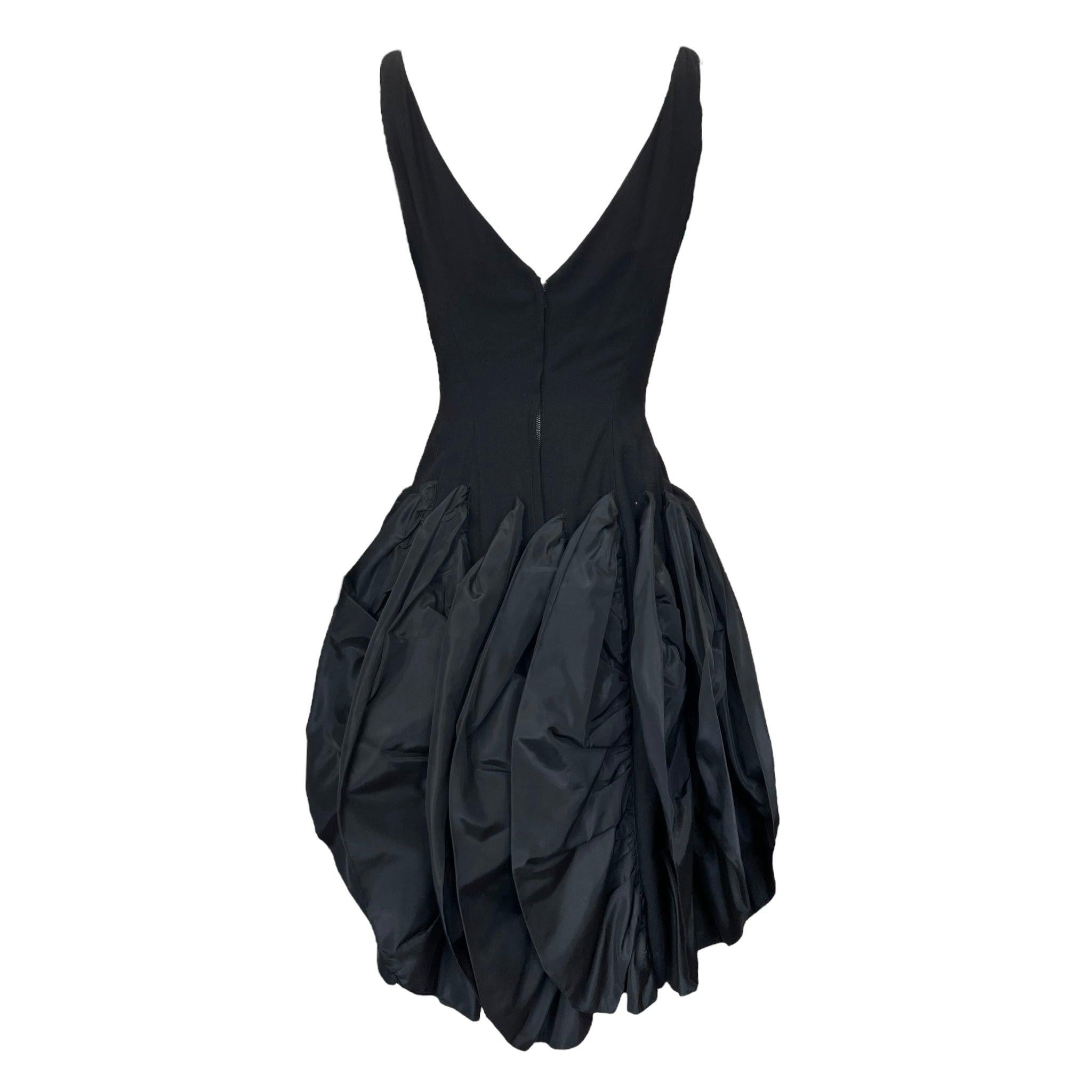 Black Mam’selle by Betty Carol Sculptural Petal Puff Dress, 1959 For Sale