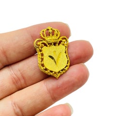 MAMSELLE firmata vintage scudo d'oro piccola spilla di design